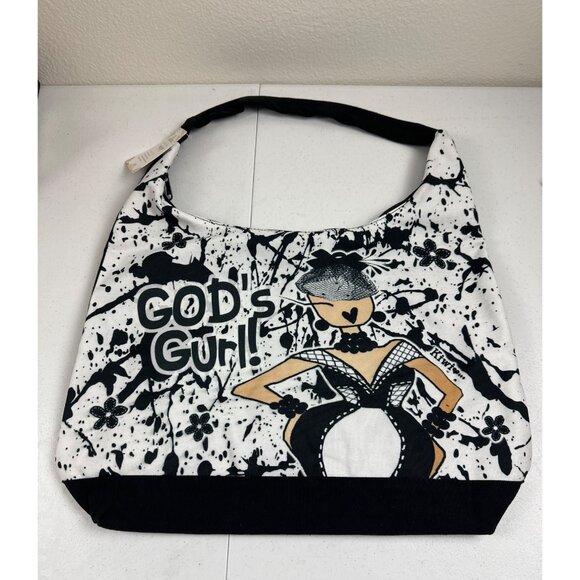 Hobo God's Gurl Womens Stylist Tote Bag Canvas Shoulder Bag  Stylish - Picture 5 of 8
